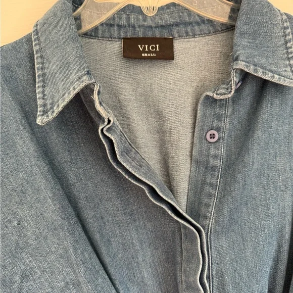 Vici Blue Denim Romper - Picture 3 of 4